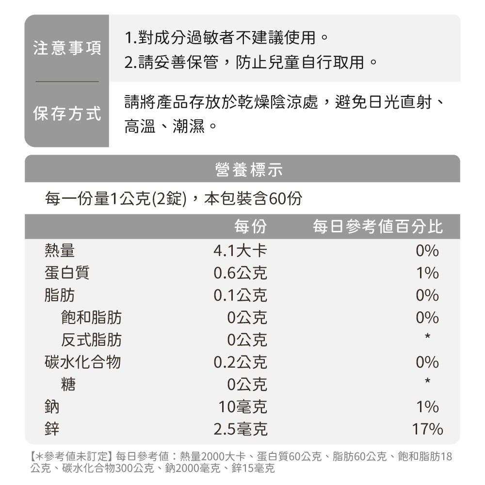 螺旋藻鋅成分